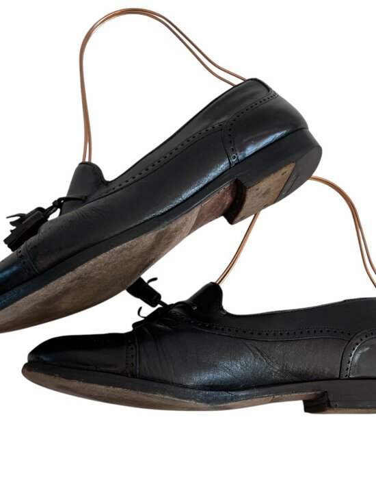 Mezlan loafers Havana black leather slip on shoes mens 8.5 tassel main image 9